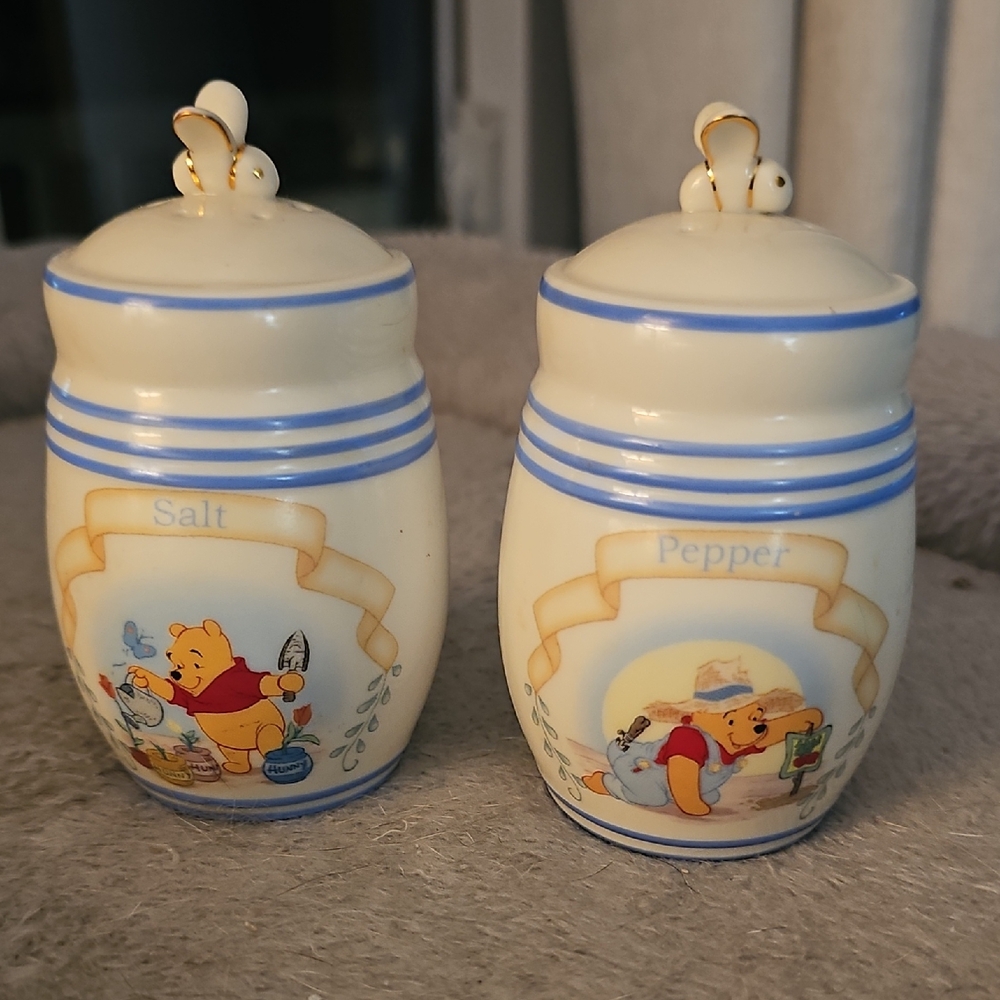 Lenox Cream and Blue Winnie the Pooh Shakers